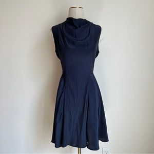 Lola & Sophie Sleeveless Cowl Neck Navy Blue Dress in Size Small